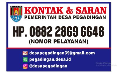 KONTAK DAN SARAN PEMERINTAH DESA PEGADINGAN