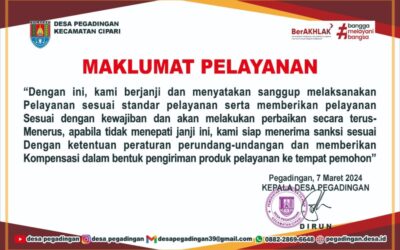 MAKLUMAT PELAYANAN DESA PEGADINGAN