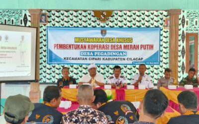 MUSYAWARAH DESA KHUSUS PEMBENTUKAN KOPERASI DESA MERAH PUTIH DESA PEGADINGAN KECAMATAN CIPARI BERLANGSUNG SUKSES