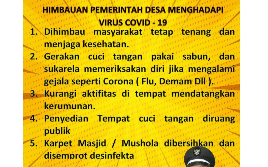 Himbauan Pemerintah Desa Pegadingan Terkait Wabah Virus Covid-19